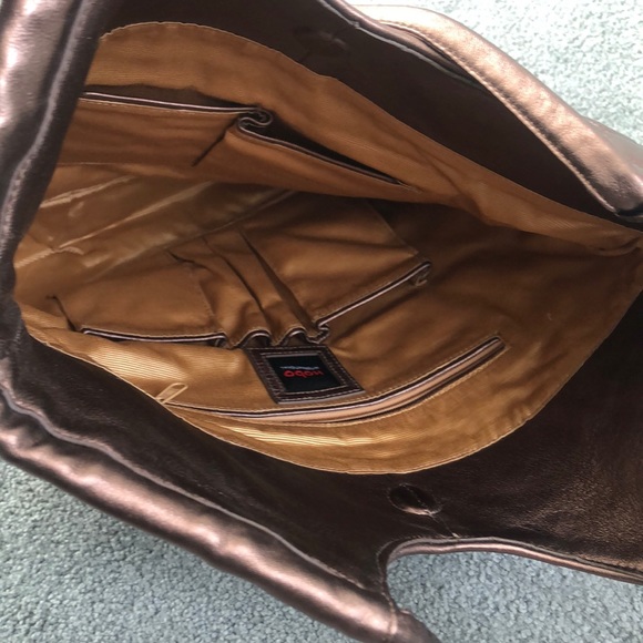 New HOBO brown croc bronze leather large tote bag - Picture 2 of 4